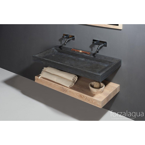 Forzalaqua Bellezza lavabo 80,5x51,5x9cm Rectangulaire 0 trous de robinet Pierre naturelle Granit adouci SW67877